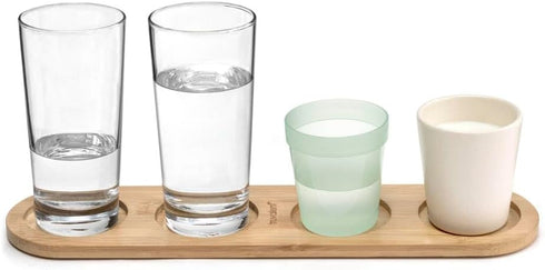 Kitchen Countertop Cup Organizer, Wooden Drink Holder Storage Stand for 4 Cups, Durable and Stylish