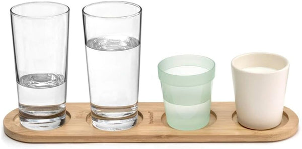 Kitchen Countertop Cup Organizer, Wooden Drink Holder Storage Stand for 4 Cups, Durable and Stylish