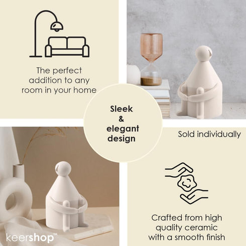 Japandi Modern Shelf Decor - Neutral Bookshelf Accents, Coffee Table Books, Entryway Table Decor, Boho Living Room