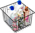 Slideep Wire Metal Basket Bin Storage Baskets for Kitchen Pantry Bathroom, Black 3 Packs