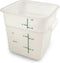 Carlisle FoodService Products 4 Quarts Square Food Storage Container, Stackable Design for Catering, White