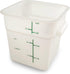 Carlisle FoodService Products 4 Quarts Square Food Storage Container, Stackable Design for Catering, White