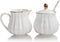 Sweejar Royal Ceramic Sugar and Creamer Set, 3 Piece Set with Cream Pitcher, Sugar Bowl, Lid & Spoon, White