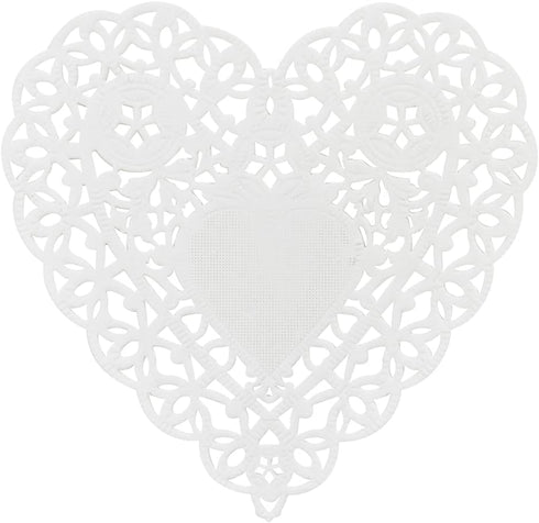Hygloss 100 Pcs Heart Doilies, 4-Inch White Paper, Ideal for Valentine Crafts & Table Settings