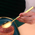Metal Round Spoons, 8 Inch Stainless Steel Reusable Long Handle Korean Soup Spoons, Set of 8 Dinner Dessert Spoons