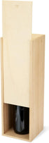 Packing 1 Twine Single Wooden Wine Box with Sliding Lid - Wine & Champagne Wooden Bottle Gift Box, Wood Grain, Straw