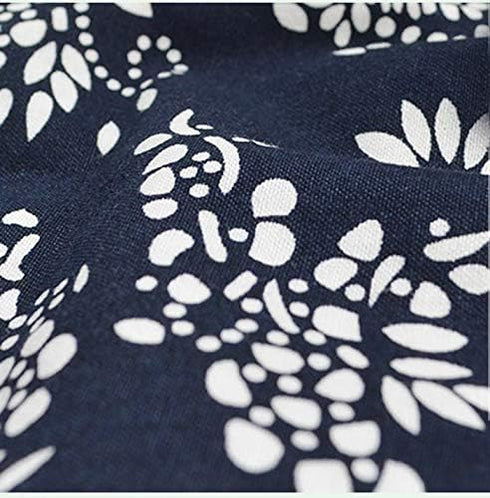 Love Potato Woman Vintage Floral Print Half Creative Craft Apron, Blue, with 2 Pockets