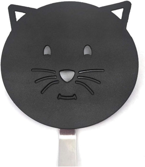 Nylon Turner Cute Cat Shape Small Heat Resistant Wok Spatula - Non Stick Cookware with Stainless Steel Bracket for