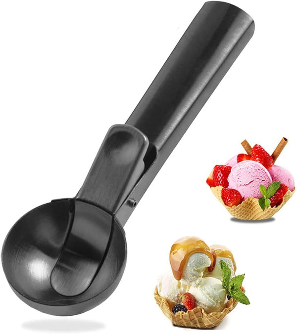 TONGNENGLIU Ice Cream Scooper Stainless Steel, Cookie Scoopwith Trigger Heavy Duty Metal Icecream