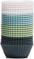 The Silicone Kitchen 24 Pack Mini Silicone Baking Cups, Non-Toxic, BPA Free, Dishwasher Safe, White Blue Green