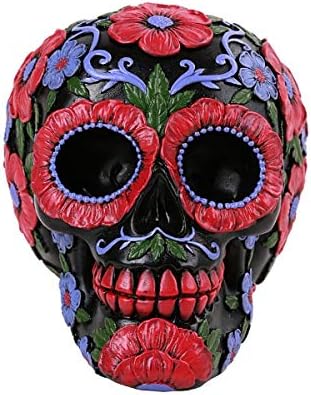 Pacific Giftware Day of The Dead Floral Skull Decorative Resin Figurine for Home Tabletop