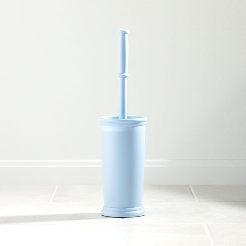 mDesign Toilet Bowl Brush and Holder - Covered Bathroom Toilet Brush - Standing Toilet Bowl Scrubber in Modern Holder