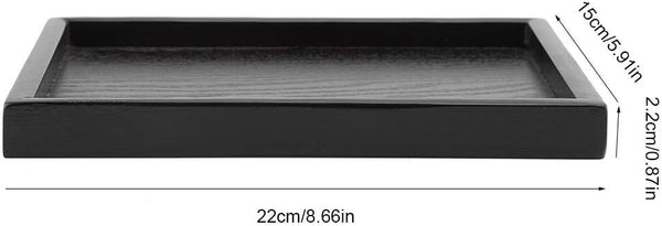 Solid Wood Serving Tray Rectangle Shape for Tea, Coffee, Drinks, Snacks, Meals, Breakfast, Dining Tableware (8.66 x