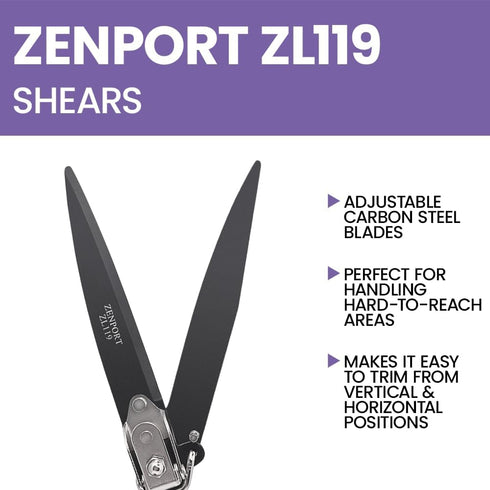 Zenport Grass Shears ZL119, Adjustable Heavy Duty Landscape Grass Shears, Twin 4.5-Inch Carbon Steel Blades