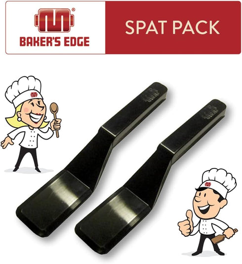 Baker's Edge Spat Pack, Set of 2 Custom Made Nylon Spatulas, Non-Toxic & Dishwasher Safe