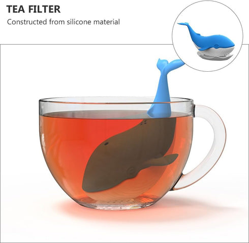 PRETYZOOM Silicone Tea Infuser Strainer: Whale Tea Fliter, Animal Loose Leaf Tea Strainer, Cute Tea Ball Holder, Reusable Tea Diffuser Tea Holder by PRETYZOOM