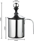 14-Ounce Stainless Steel Manual Milk Foamer, Hand Pump Frothing Pitcher for Cappuccino and Latte