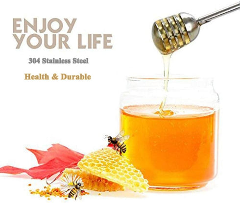 Honey and Syrup Dipper Stick Server, 304 Stainless Steel Wand for Honey Pot, 6.3 Inch