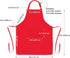 2 Pack 100% Cotton Adjustable Bib Aprons with 2 Pockets for Cooking, Chef Kitchen Apron for Women Men, Red