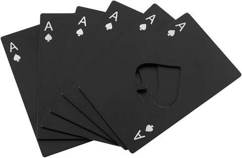 6 Pack Bottle Opener, Stainless Steel, Credit Card Size, Casino Bottle Opener