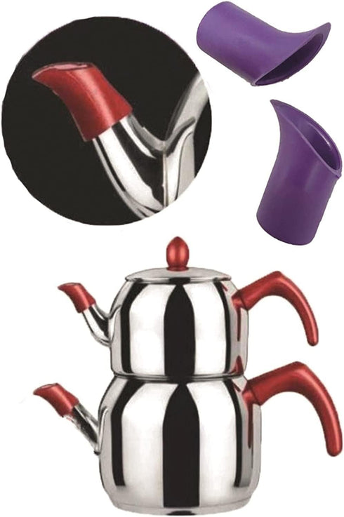 2pcs Teapot Coffeepot Spout Cover Sleeve, Leak-proof Silicone Spout Pourer for Drip-proof Use