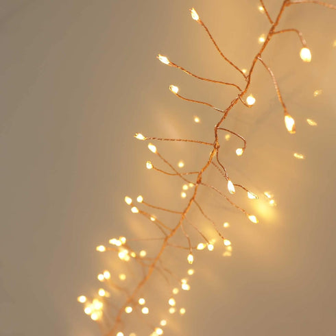 240 10ft QBIS LED Christmas Cluster Lights, Warm White Fairy Lights on Copper Wire, Plug in, Christmas Tree Lighting