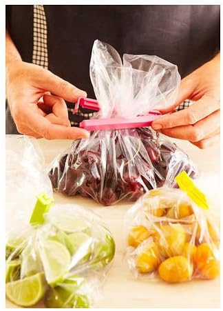 ANVAK Food Clips Bag Sealing Clips, 4.4 inches, Multi-colors, 12pcs Bag Fresh-Keeping Clamp Sealer for Kitchen