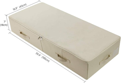 39.4" Ultra-Length Foldable & Washable Underbed Storage Organizer - Ideal for Clothing, Shoes, Bedding (Black Gray)