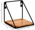 Floating Shelf Set of 2, Iron and Acacia Wood Wall Mounted Shelves for Living Room, Bedroom, Bathroom