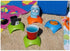 Set of 2 Turtleback Sand Coaster Cup Holders in Blue and Lime Green