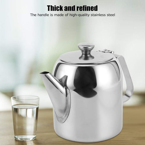 Coffee Pot Teapot Stainless Steel Tea Kettle, Short Spout Pour Over for Home Kitchen, Hotel, Restaurant (32oz)