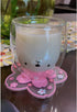 Set 4 Accessories(4.3in) Sakura Coasters of Kawaii Cup Mat Anti-Skid Pot Bowl Pad Placemats PVC Cherry Blossom Coaster