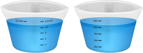 PEUTIER 2pcs Laundry Measuring Cup, 125ml Silicone Laundry Detergent Measuring Cup Reusable Liquid