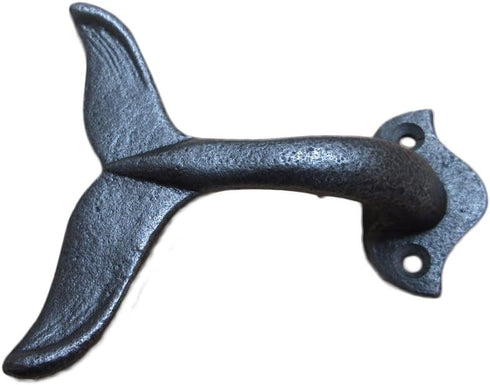 Wall Hooks Heavy Duty, Decorative Cast Iron Whale Tail Nautical Wall Coat Hook, Utility Hanging Hook