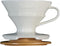 Fine Ceramic Pour Over Coffee Maker, V60#2 Cone Filter, Makes 1-4 Cups with Water Dripping Tray