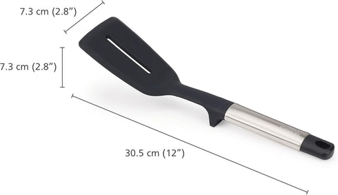 Joseph Joseph Elevate Silicone Slotted Turner with Integrated Tool Rest, One Size, Stainless Steel by Joseph Joseph