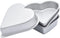 Pack of 4 Cute Non-Stick Pan-Shaped Cake Molds, Small Silver Heart-Shaped Pudding Jelly Cups
