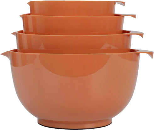 BoxedHome 4 Piece Nesting Plastic Mixing Bowl Set, Mixing Bowls with Pour Spouts, Size 1.7, 2.5, 3.5 and 4.5qt for