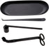MUXSAM 4 in 1 Candle Accessory Set - Wick Trimmer, Dipper, Snuffer, Storage Tray, Candle Care Tools (Black)