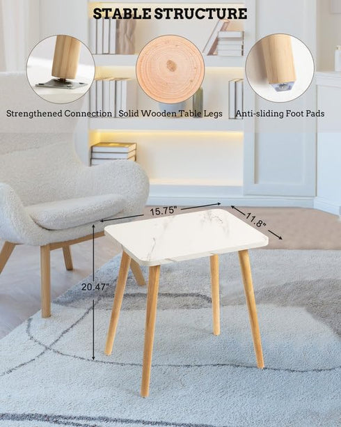 FORAOFUR Small End Table, Side Table Accent Table Living Room Bedroom Balcony Office, Modern Bedside Table Home Decor