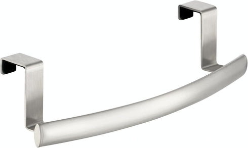 2 Pack mDesign Steel Over Door Curved Towel Bar Storage, Hanger for Cabinet or Cupboard, Holder Rack for Kitchen