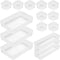 Poeland 15 Pcs Frosted Drawer Organizer Tray Storage Box for Bedroom, Bathroom, Kitchen, Dresser