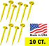 (10-Pack Low Profile Survey Stakes - High-Visibility - Survey Markers Boundary Markers Hi-Vis Garden Stakes (Yellow)