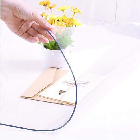 17 32 Inch 1.5mm NECAUX x Clear Table Protector, Thick Plastic Waterproof Desk Pad Table Cover, Multi-Surface