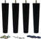 WEICHUAN Black Round Solid Wood Sofa Couch Chair Ottoman Loveseat Table Legs, 10" Set of 4