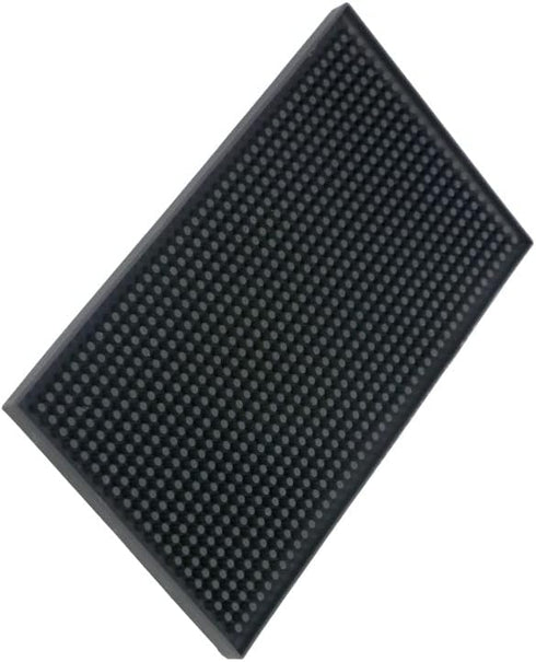 Bar Mat 6 x 12 Small Black, Coffee Mat for Home Bar, Spill Mat for Cocktail Bartender Kitchen Countertop