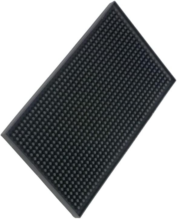Bar Mat 6 x 12 Small Black, Coffee Mat for Home Bar, Spill Mat for Cocktail Bartender Kitchen Countertop