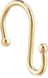 Set of 12 Gold Shower Curtain Rings Hooks - CHICTIE Decorative Metal Rust Resistant S Shaped Hooks