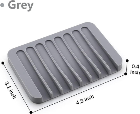 3 Self Draining Soap Dishes, Pcs Silicone Soap Saver, Waterfall Drainer Soap Holder for Bathroom, Extend Soap Life