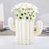 Plastic Cactus Shaped Vase, Dried Flower Pot Holder, Home Office Desktop Decor, Farmhouse Style Rustic Accents, Milky